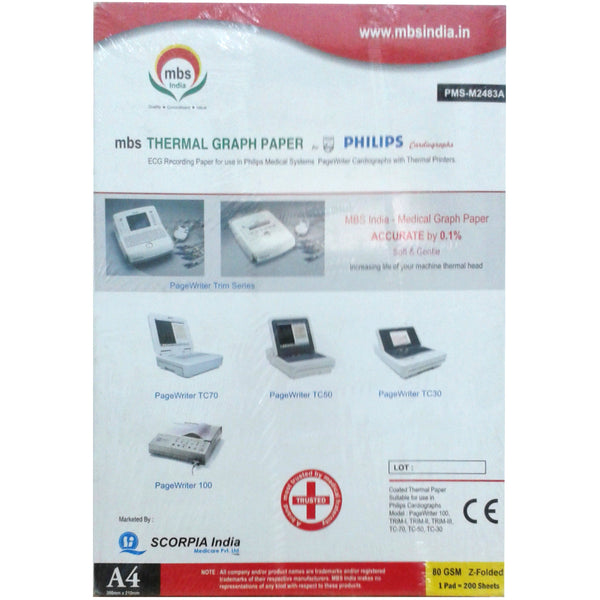 PMS-M2483A - A4 Size Thermal Graph Paper for PHILIPS cardiographs