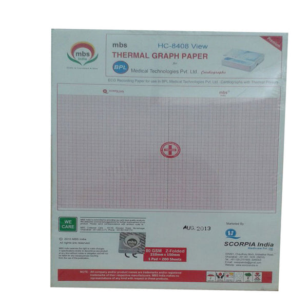 HC-8408 VIEW ECG Paper(210MM X 150MM X 200 SHEETS)
