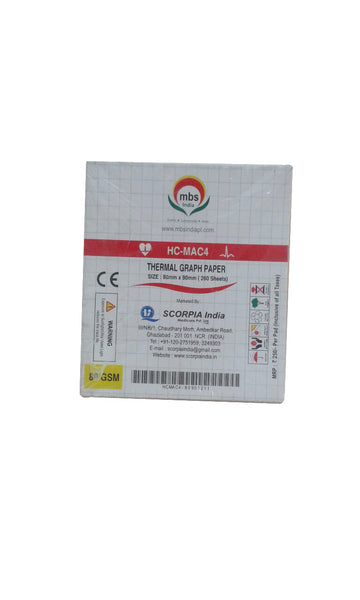 HC-MAC4 ECG Paper(80MM X 90MM X 280 SHEETS)