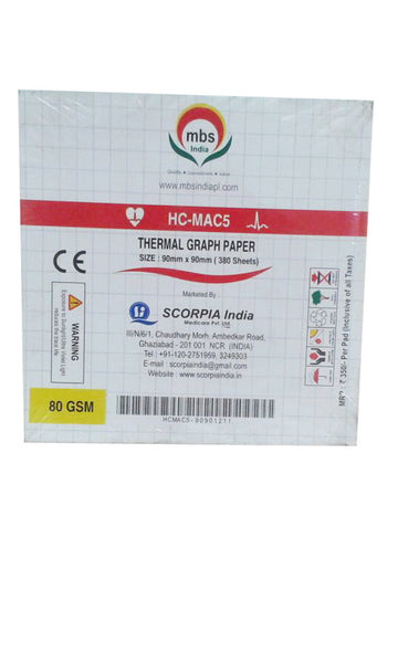HC-MAC5 ECG Paper(90MM X 90MM X 380 SHEETS)