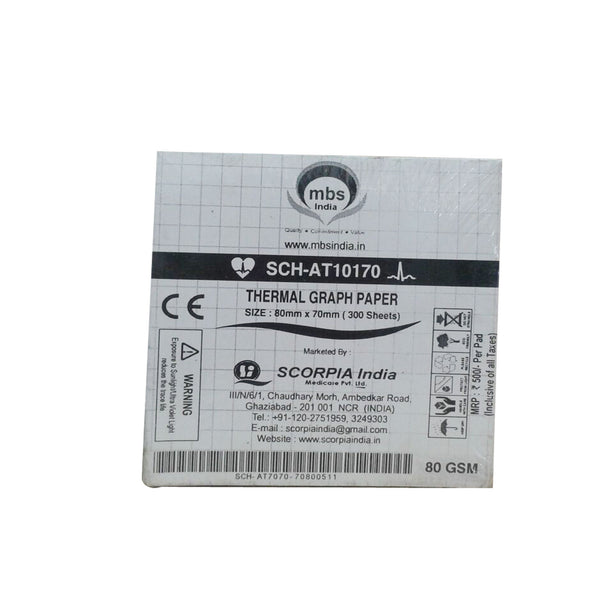 SCH-AT10170 ECG Paper(80MM X 70MM X 300 SHEETS)